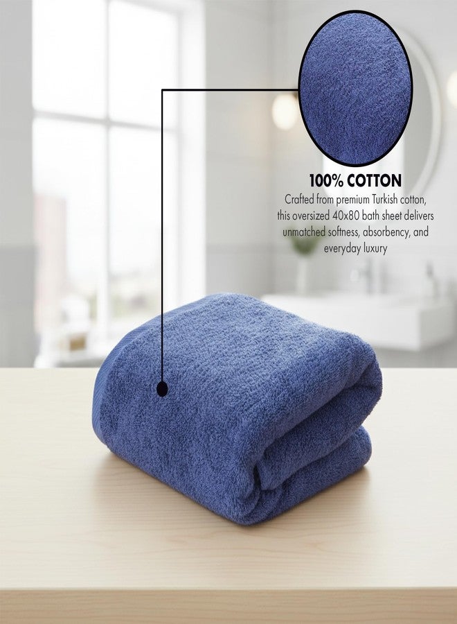 THIRSTY Towels Oversized Luxury 40x80 Bath Sheet - 100% Turkish Cotton, Ultra Soft, Thick & Absorbent Towel for Bathroom, Spa, Beach & Pool, Hotel Quality Comfort | Navy Blue - Image 2